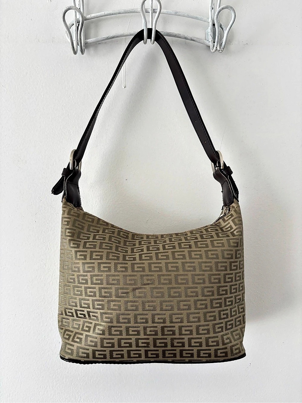 G Monogram Shoulder Bag in Brown & Beige